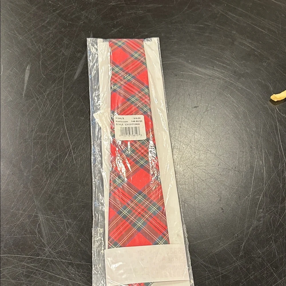 Kohl's Classic Red and Black Plaid Kids Tie